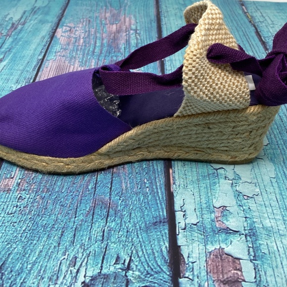 SPARTVS Carina Espadrille Wedge Heels Purple Canva - Picture 7 of 8